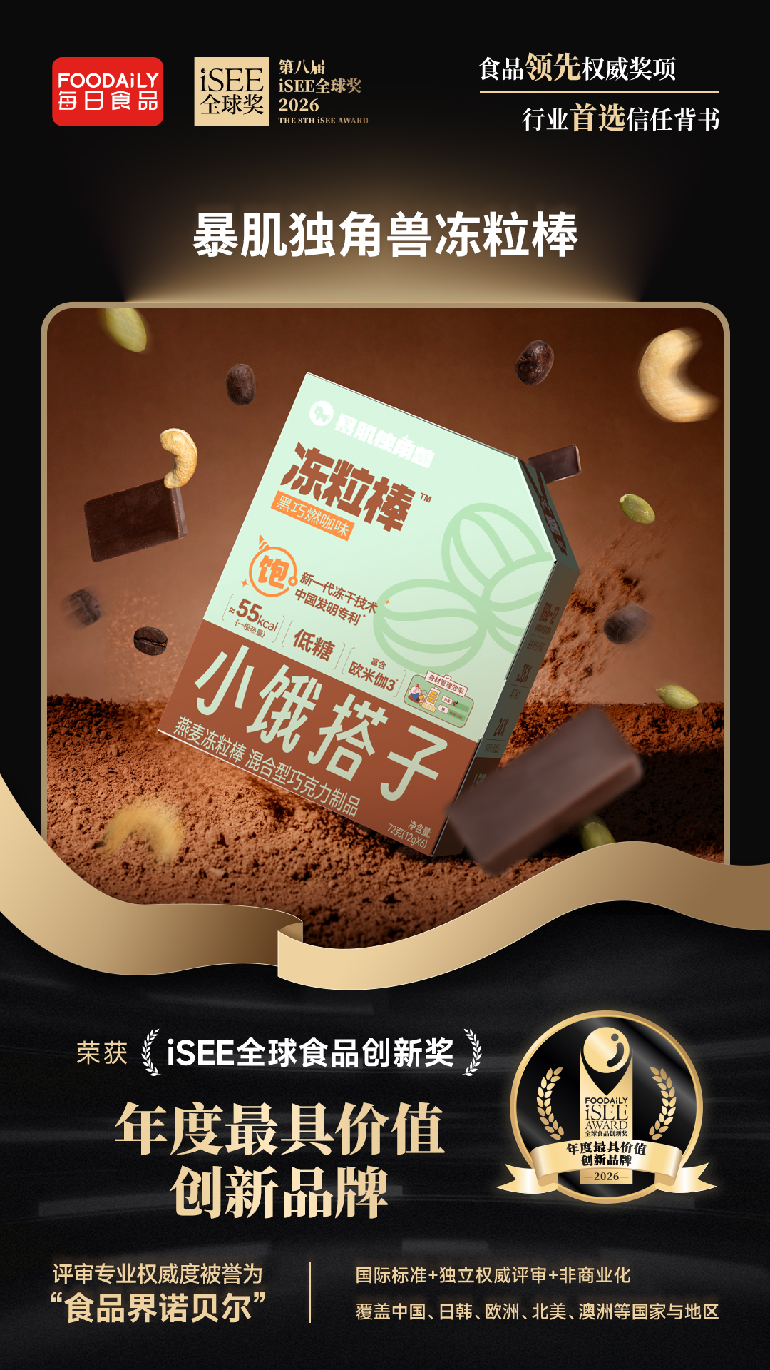 技术驱动健康食饮新浪潮：暴肌独角兽斩获“iSEE全球奖年度最具价值创新品牌”